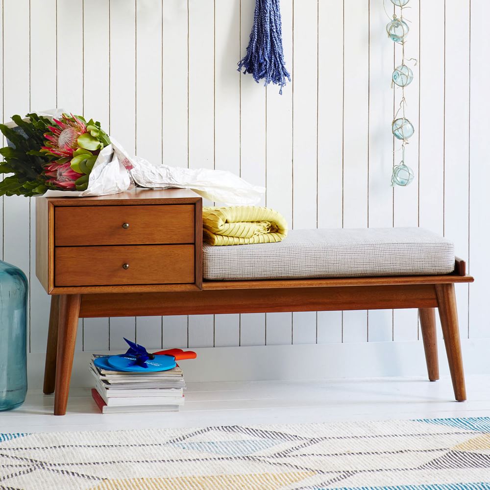 Mid-Century Storage Bench - Acorn | West Elm