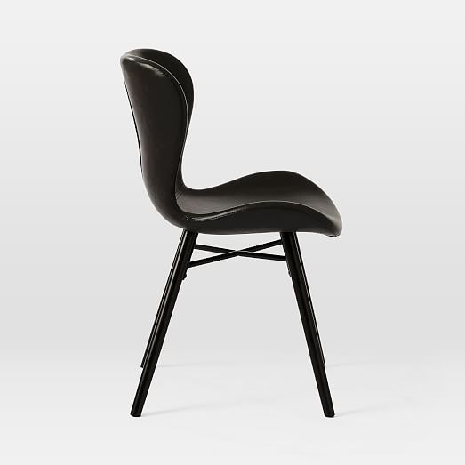 black faux dining chairs