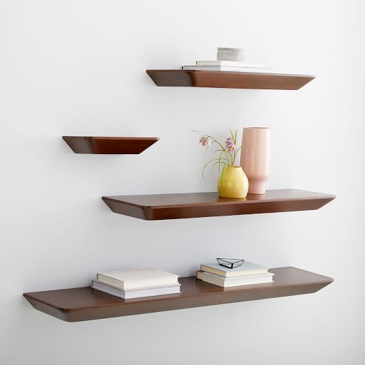Slim Floating Wall Shelf White West Elm