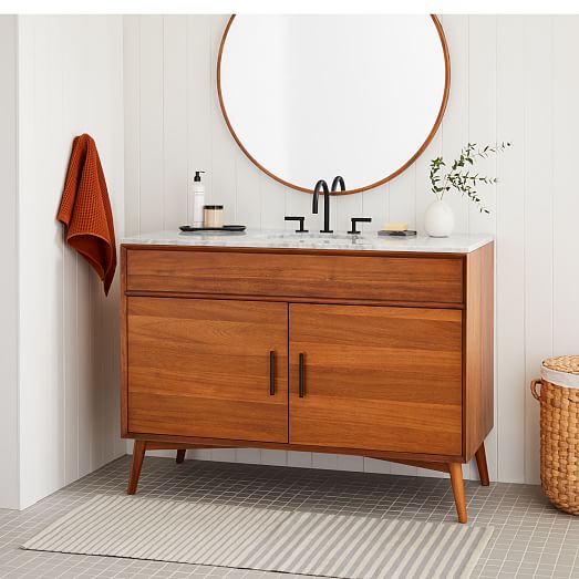 Mid Century Single Bathroom Vanity 49, Mid Century Modern Bathroom Countertops