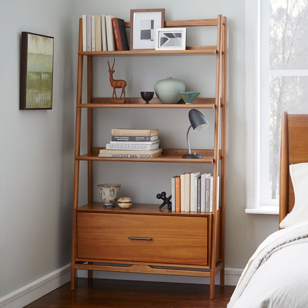 MidCentury Bookshelf w/ Drawer (38") West Elm — free download