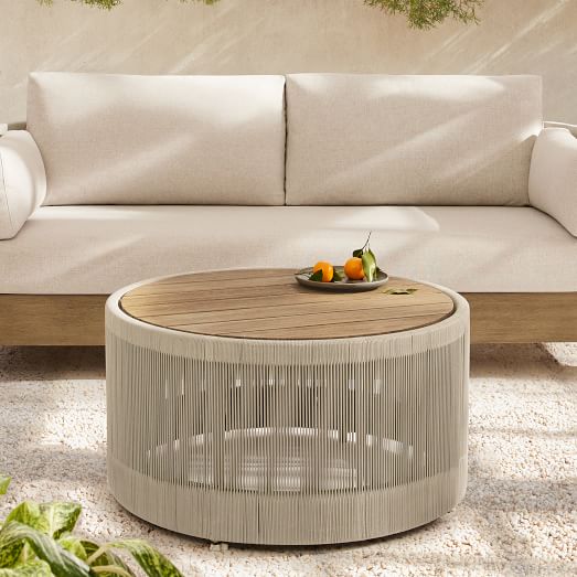 Porto Outdoor Round Coffee Table 32 44, Outdoor Coffee Table Round Modern