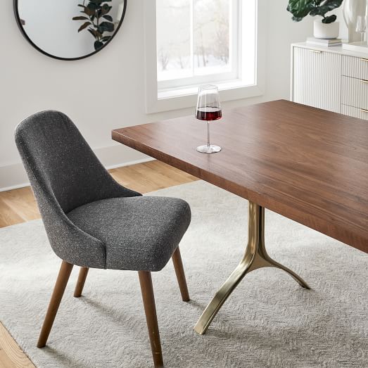 Modern Dinning Chair With Oak Legs PU Leather Modern Furniture 3 x Pair Black 