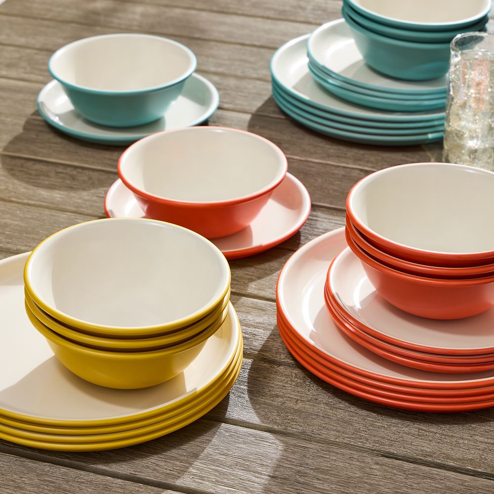 Flared PopTone Melamine Cereal Bowl Sets West Elm