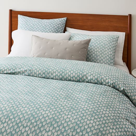 organic stamped dot duvet cover