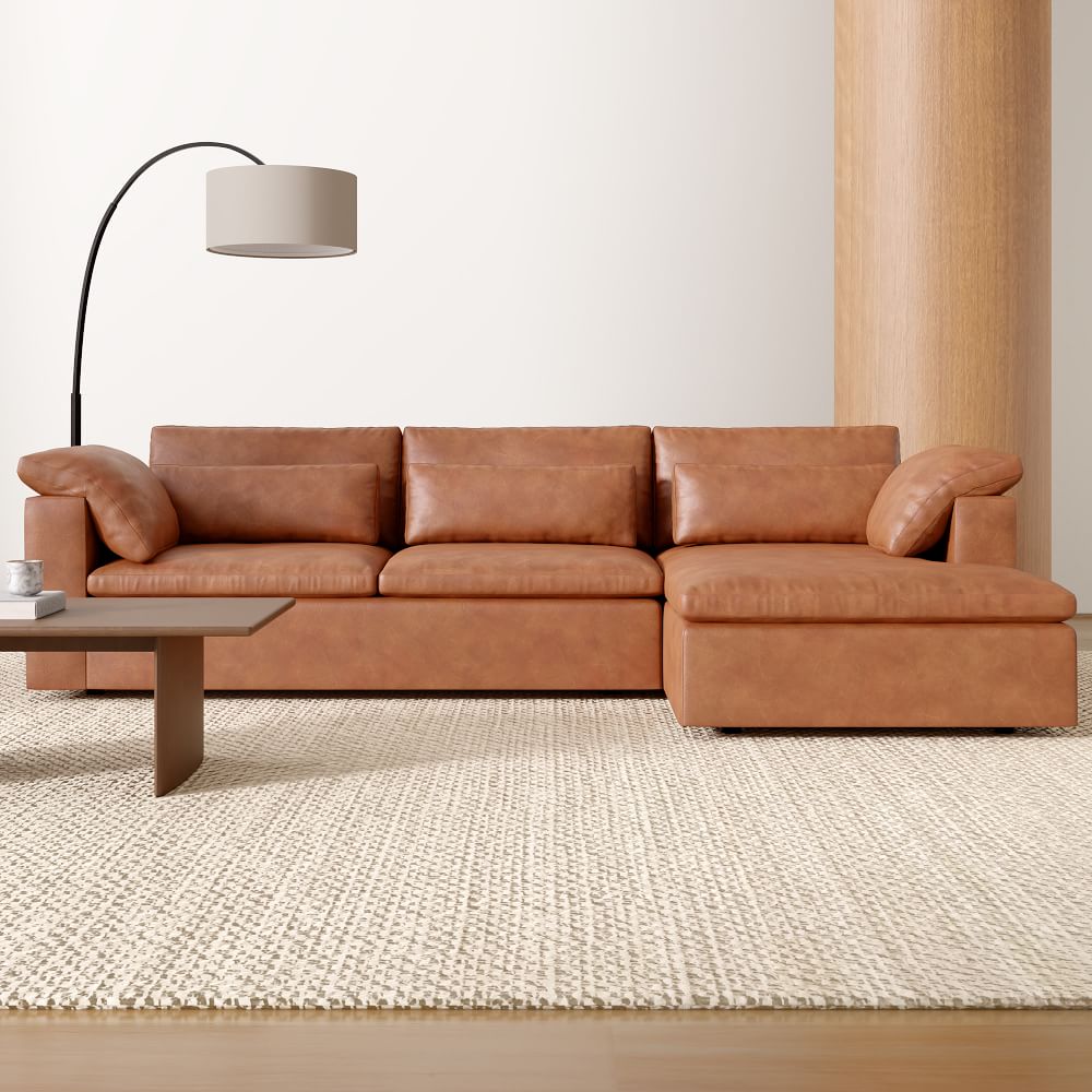 Harmony Modular Leather 2Piece Sleeper Sectional w/Storage Chaise (123