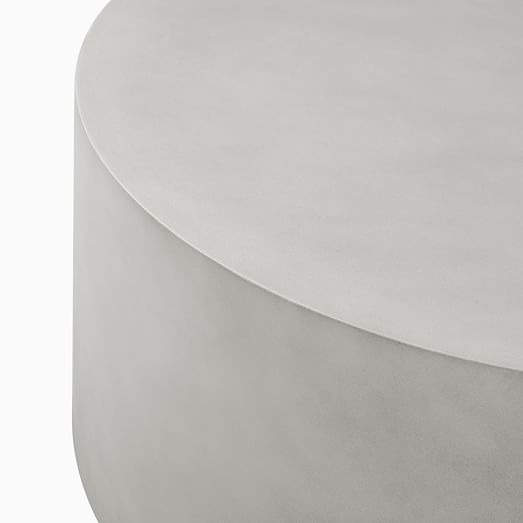 round concrete coffee table white
