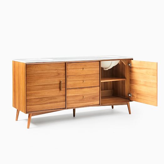 MidCentury Double Bathroom Vanity (72") Acorn