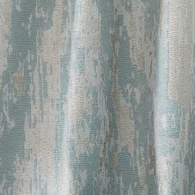 West Elm Set 2 Bark Texture Drape Dusty Blue 48x96L Curtain Pair Jacquard Gray 