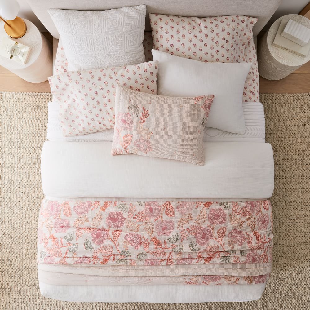 Floral Block Print Quilt & Shams West Elm