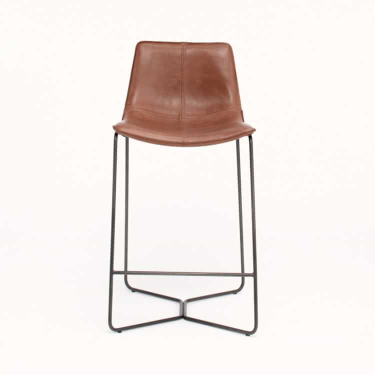 Slope Leather Bar Counter Stools, Edy 26 Brown Faux Leather Swivel Counter Stool