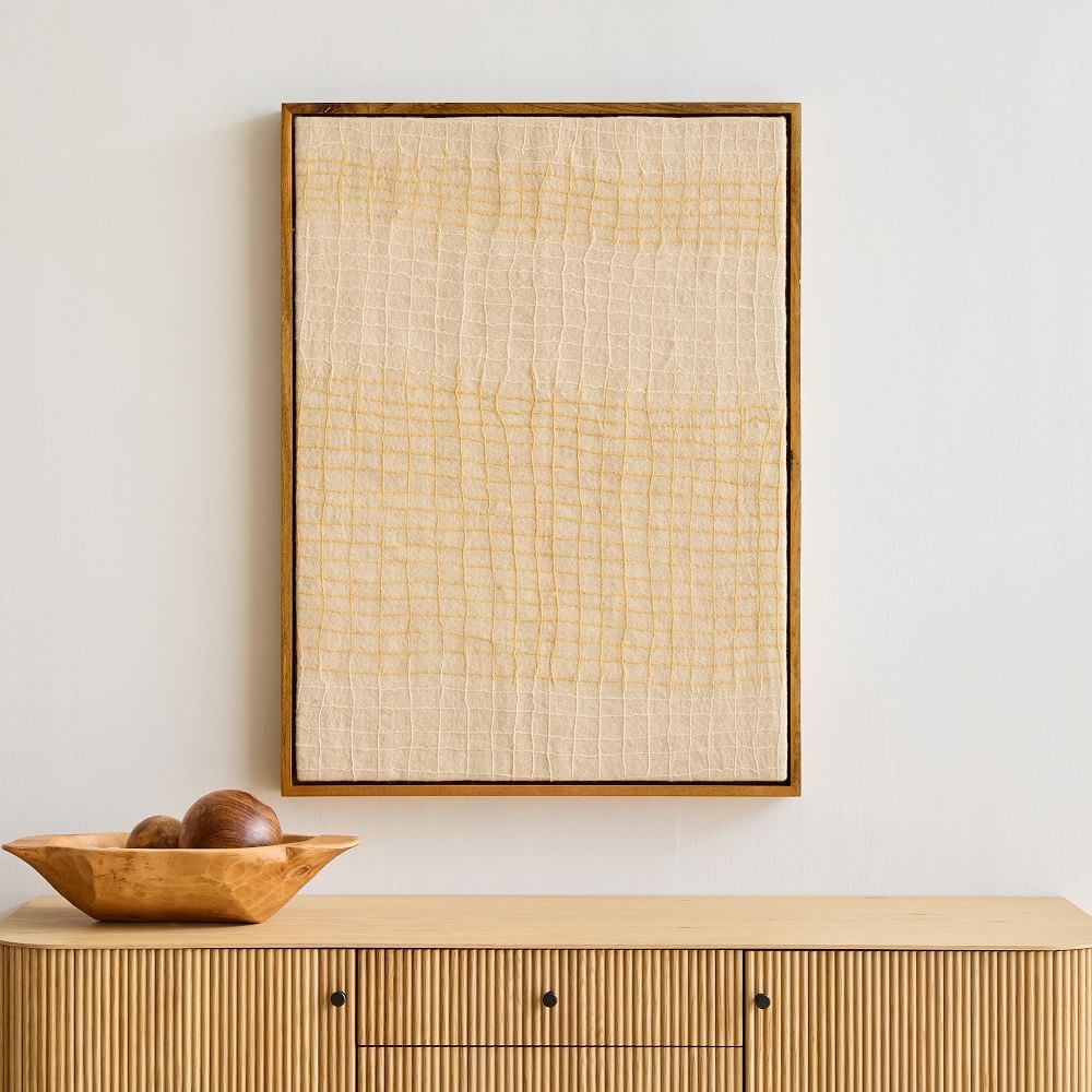 Èlan Byrd Framed Brushed Beige Felt Wall Art West Elm