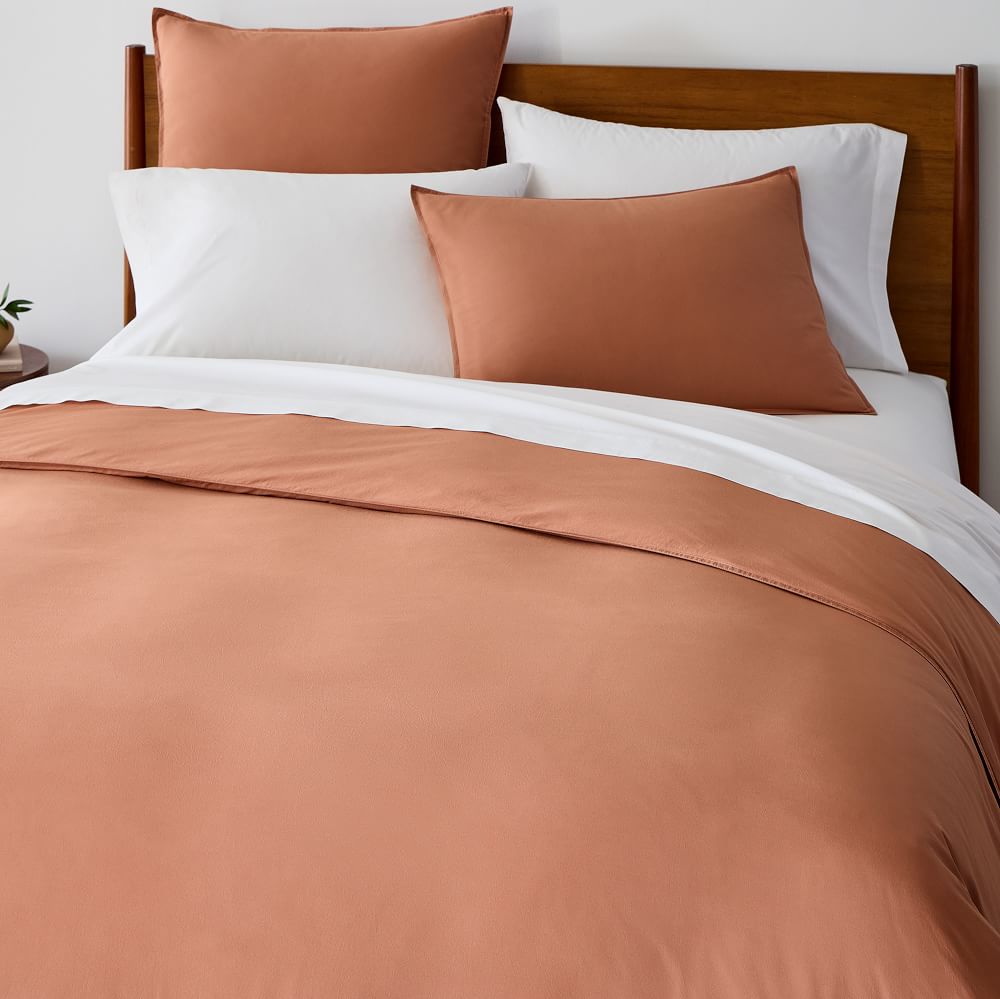 Organic Washed Cotton Percale Duvet Cover & Shams | West Elm