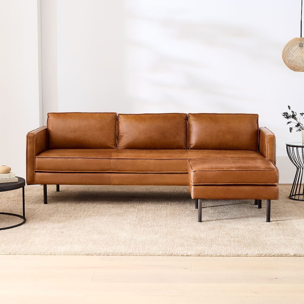 Axel Leather Reversible Sectional (89") West Elm