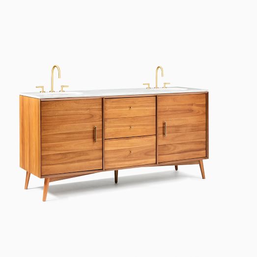 MidCentury Double Bathroom Vanity (72") Acorn