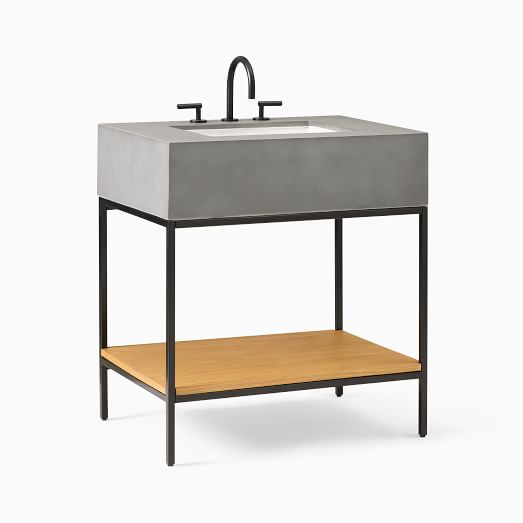 Streamline Concrete Double Bathroom Vanity (63") West Elm