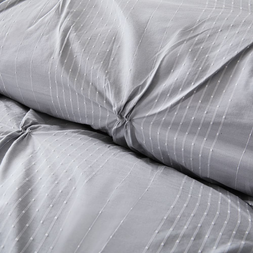 Organic Cotton Striped Pintuck Duvet Cover & Shams West Elm