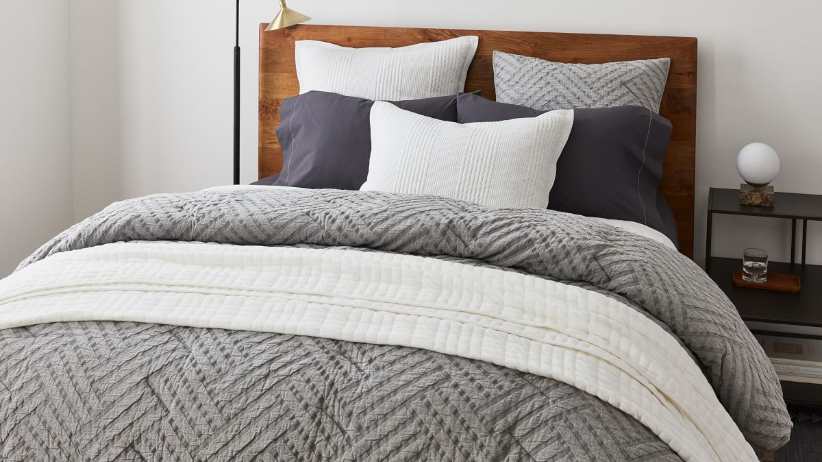 Parquet Texture Quilt & Shams | West Elm