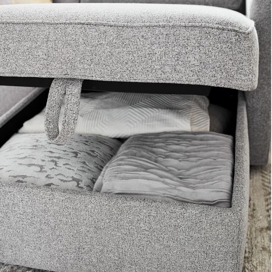 Harris 2 Piece Pop Up Sleeper Sectional With Storage | West Elm