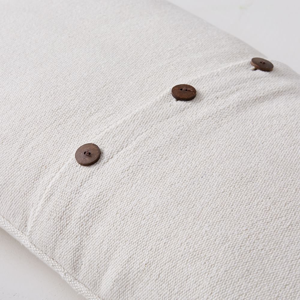Accented Cotton Canvas Lumbar Pillow Cover West Elm