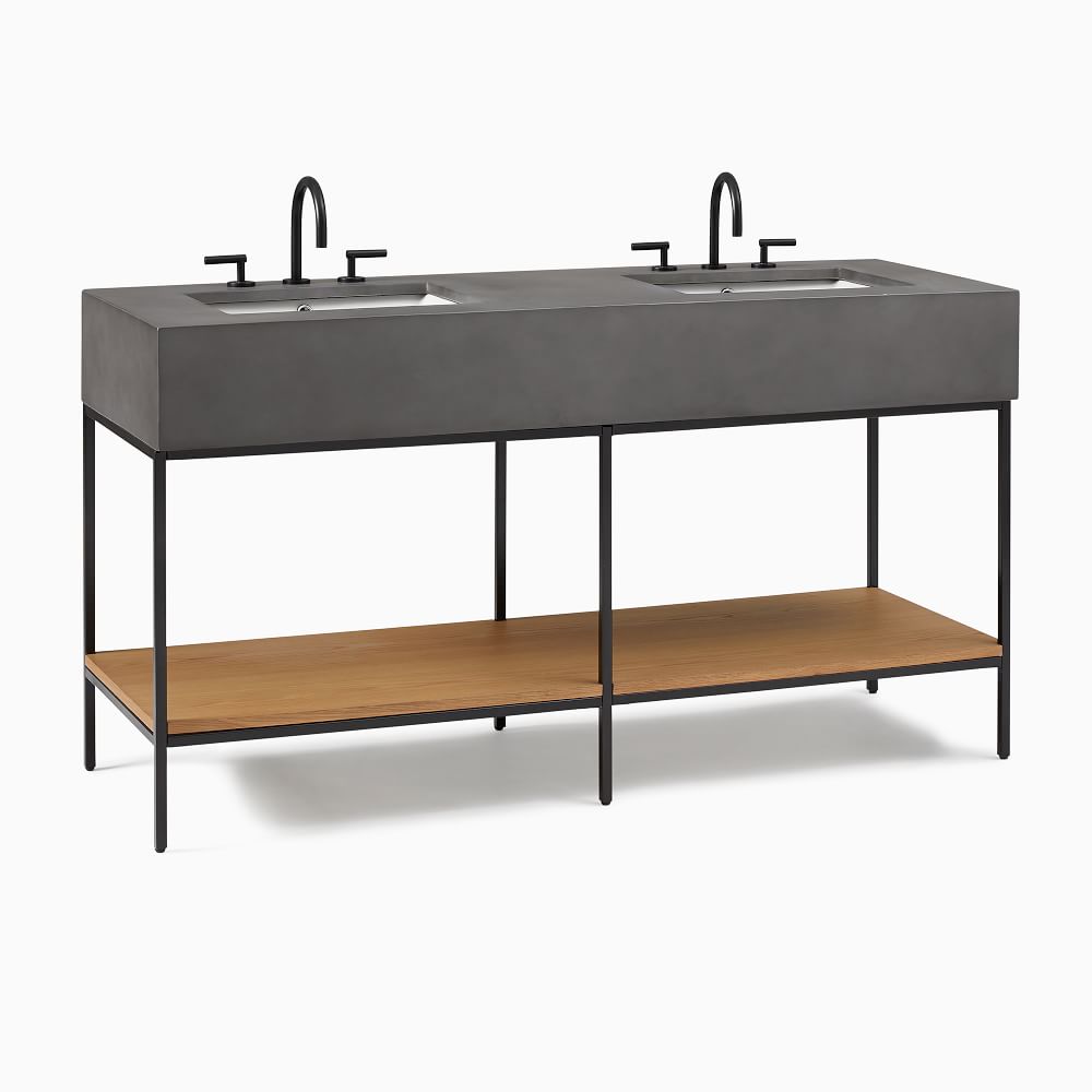 Streamline Concrete Double Bathroom Vanity (63")  West Elm