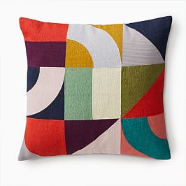 New West Elm Modern Margo Selby Spliced Lines Horseradish Throw Pillow Cover 20" 