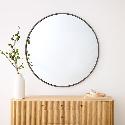Metal Frame Oversized Round Mirror 48, What Size Round Mirror For 48 Inch Console Table