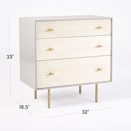 Modernist Wood Lacquer 3 Drawer, West Elm Penelope 3 Drawer Dresser