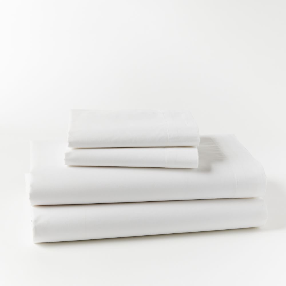 400 Thread Count Organic Cotton Percale Sheet Set White West Elm