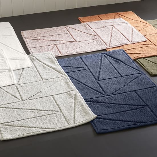Organic Triangle Sculpted Bath Runner | West Elm