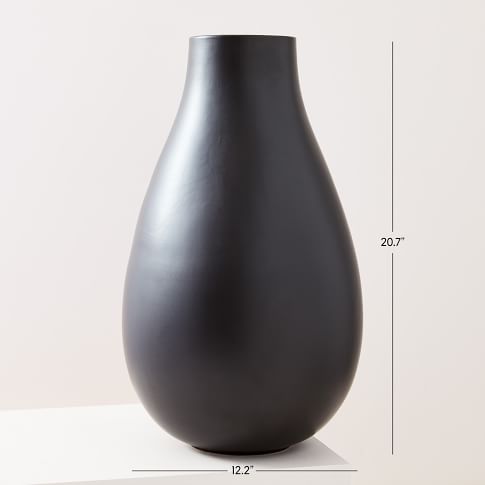 Pure Black Ceramic Vases | West Elm