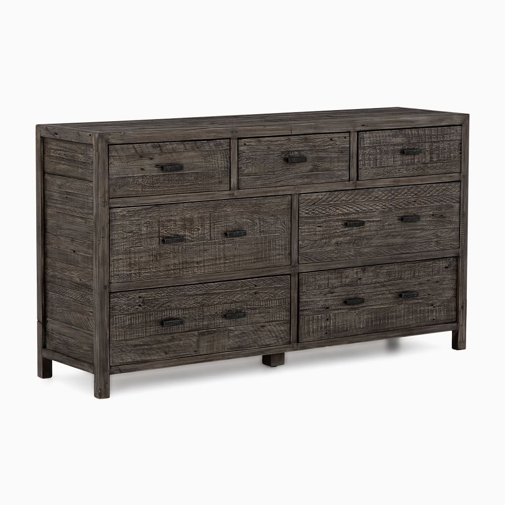 Modern Mixed Reclaimed Wood 7Drawer Dresser (63") Black Olive West Elm