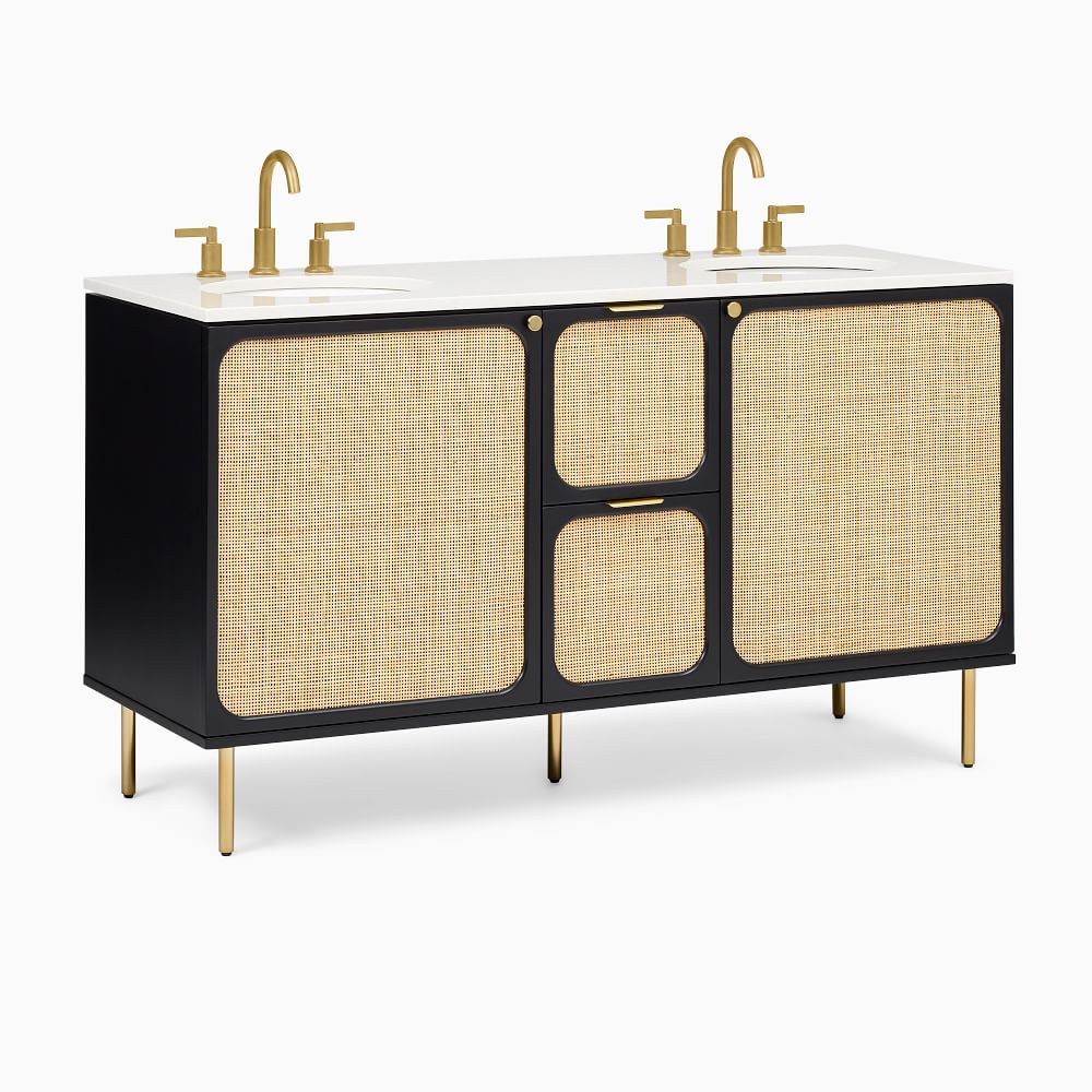 Ida Woven Double Bathroom Vanity (60") West Elm