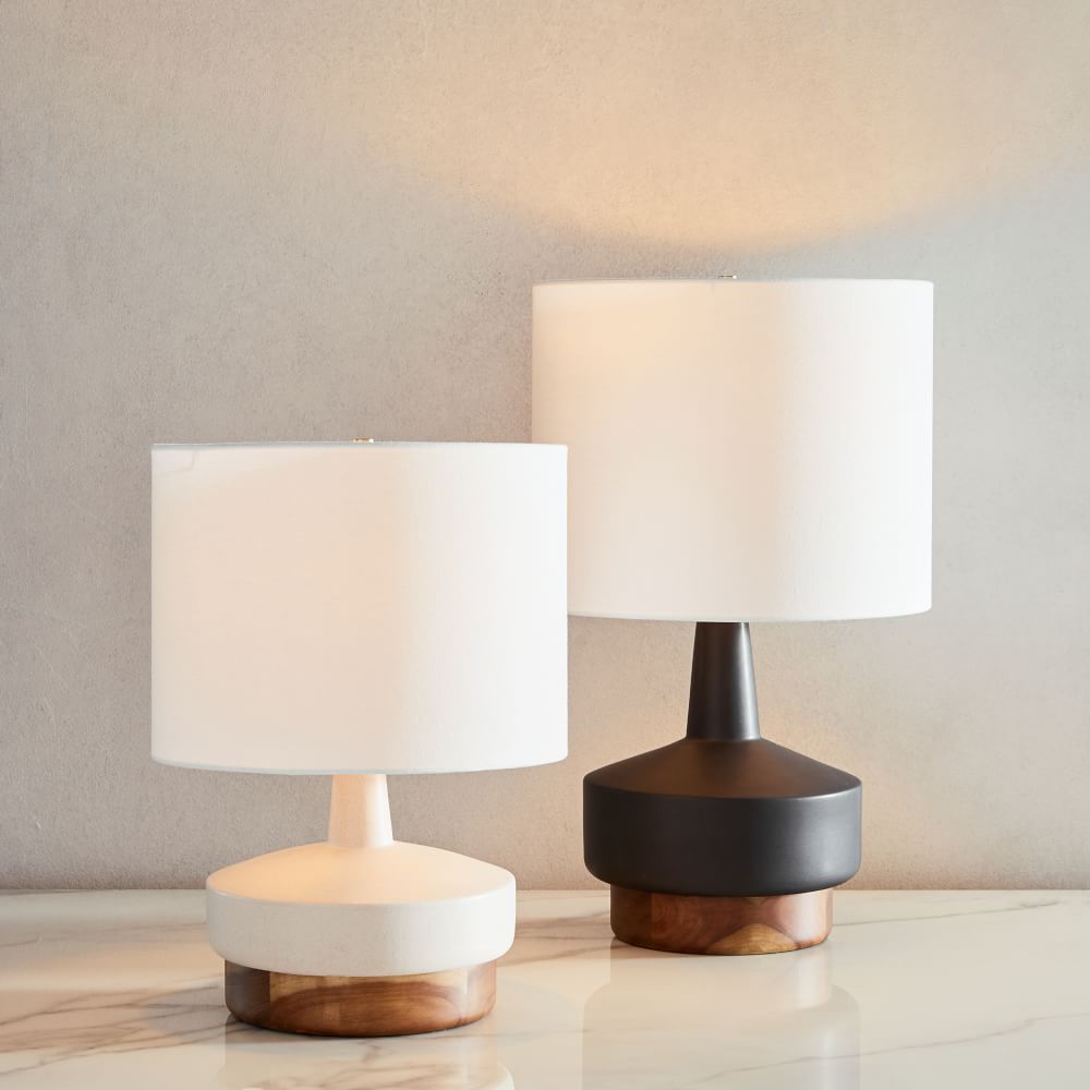 Wood & Ceramic Table Lamp (17") | West Elm
