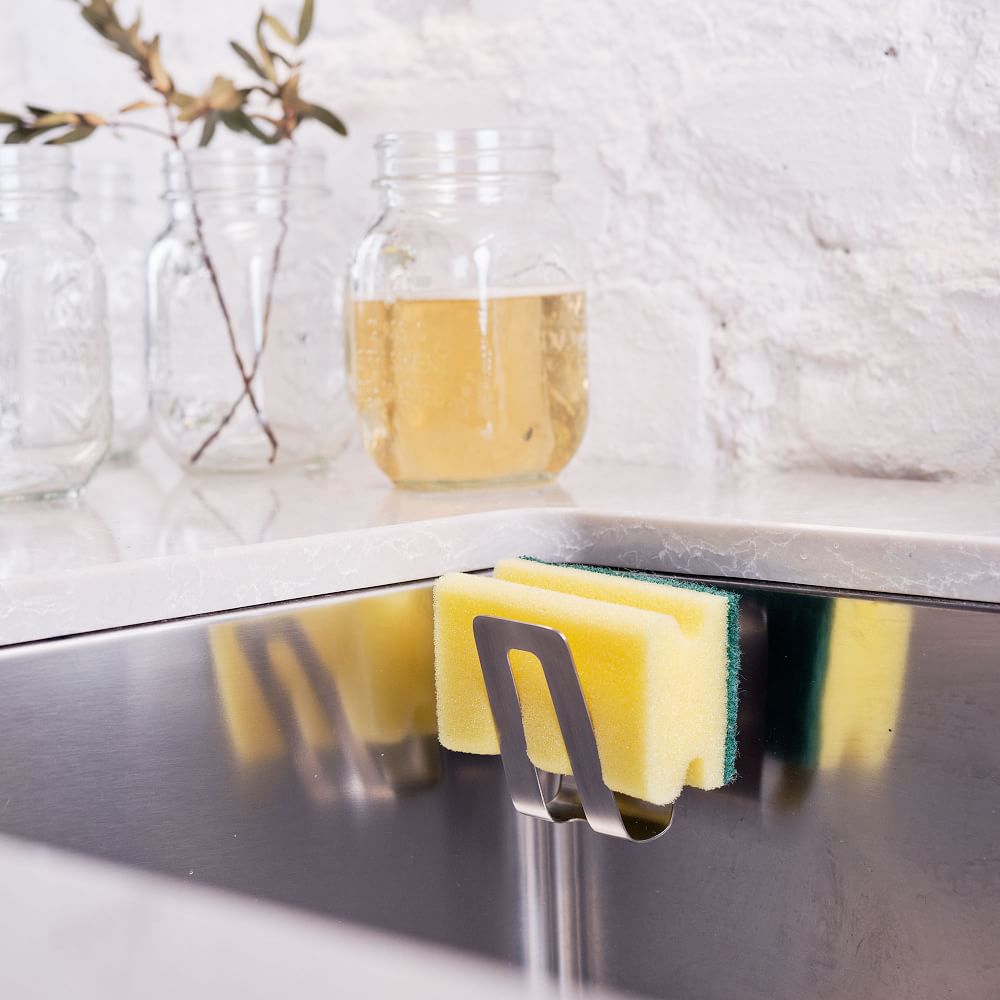 Happy Sinks Stainless Steel Magnetic Sponge Holder | West Elm