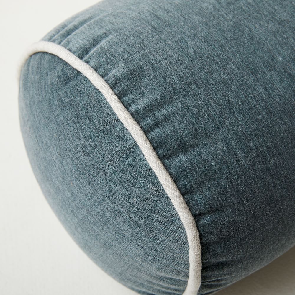 Classic Cotton Velvet Bolster Pillow West Elm