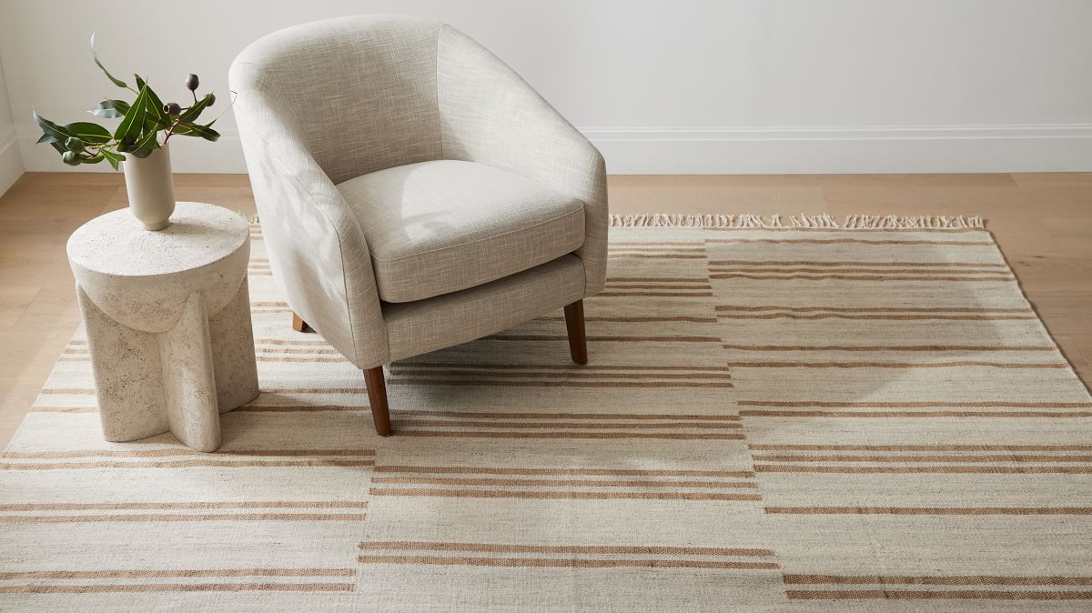 Wool & Jute Splice Stripe Rug | West Elm