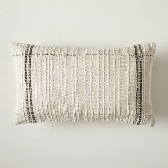 Mixed Border Stripe Lumbar Pillow Cover | West Elm