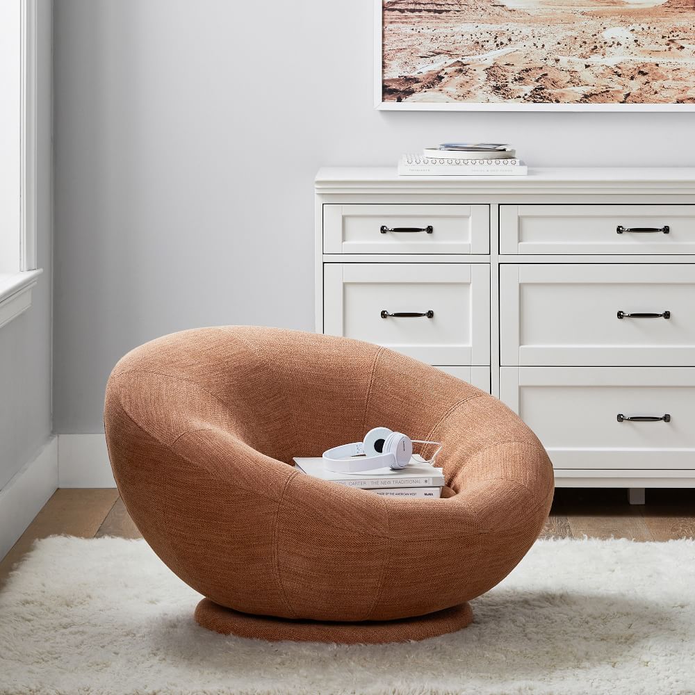 Petite Groovy Swivel Chair West Elm