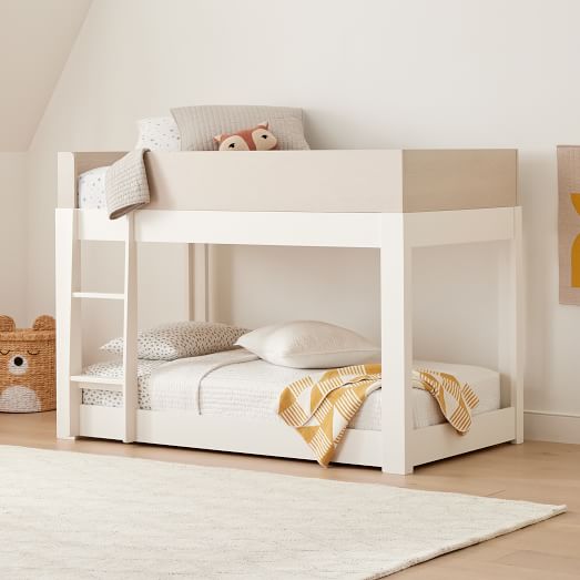 Milo Single Bunk Bed Pebble White, Single Loft Bed Mattress