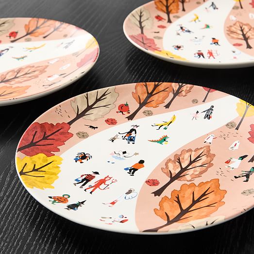 ceramic halloween plates