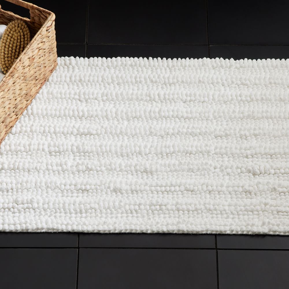 Organic Chenille Stripe Bath Mat West Elm