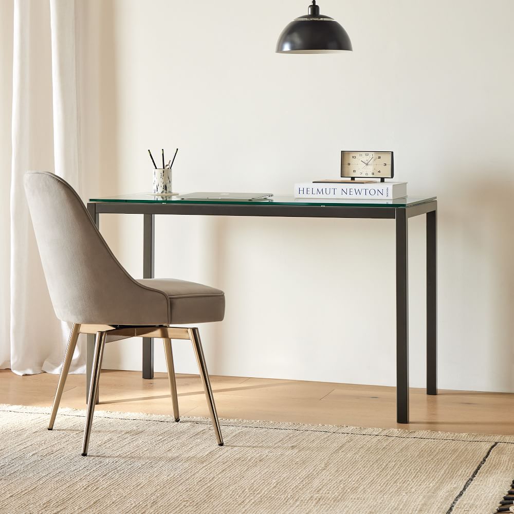 Frame Glass & Metal Desk West Elm