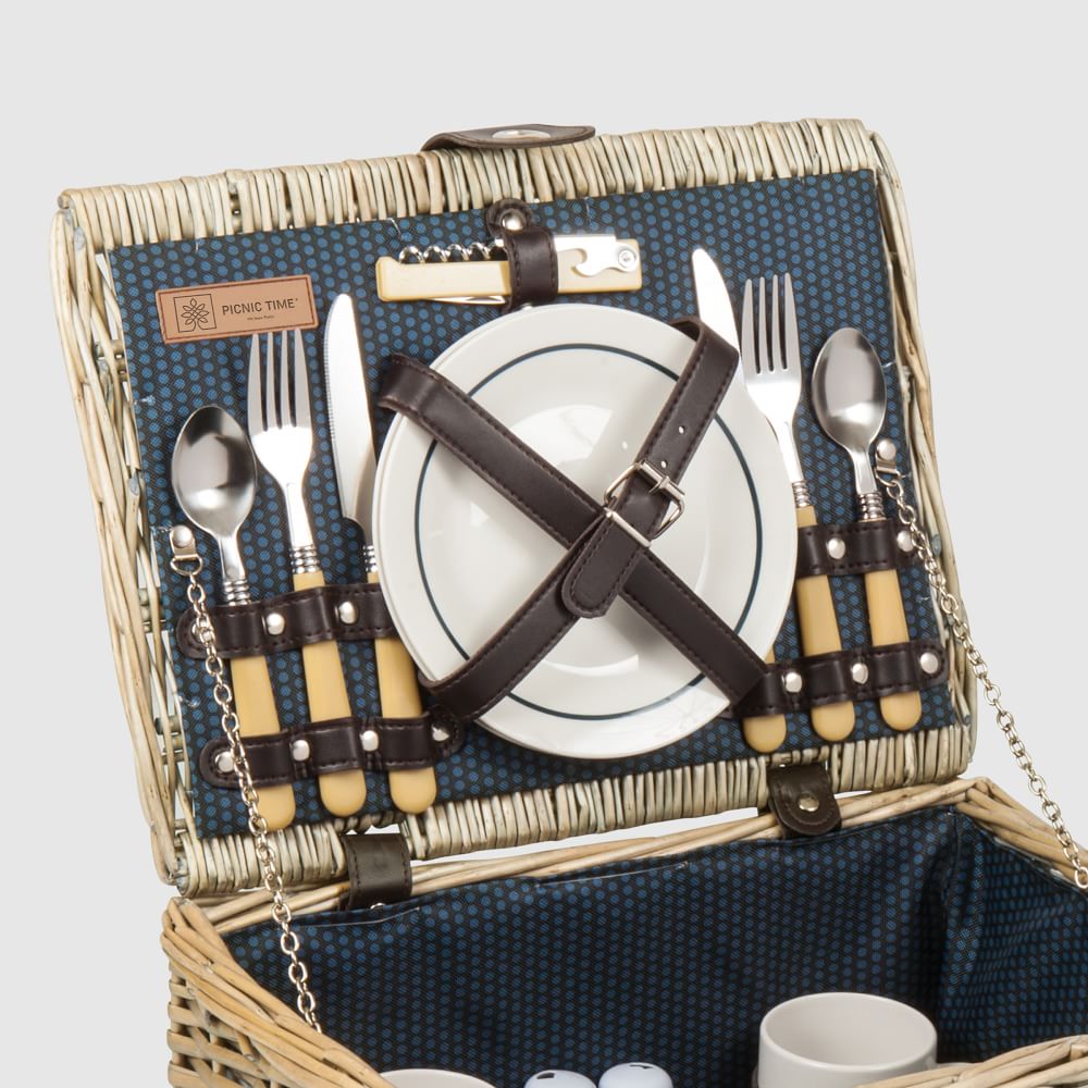 Woven Picnic Basket (14 Piece Set) West Elm