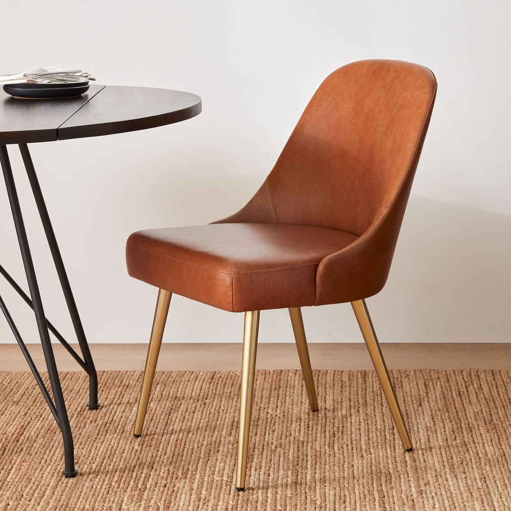 Mid-Century Leather Dining Chair | West Elm