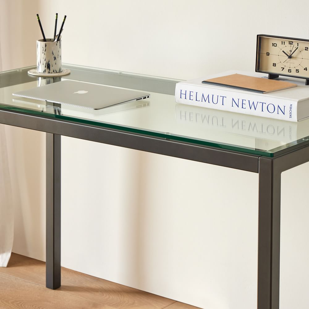 Frame Glass & Metal Desk West Elm