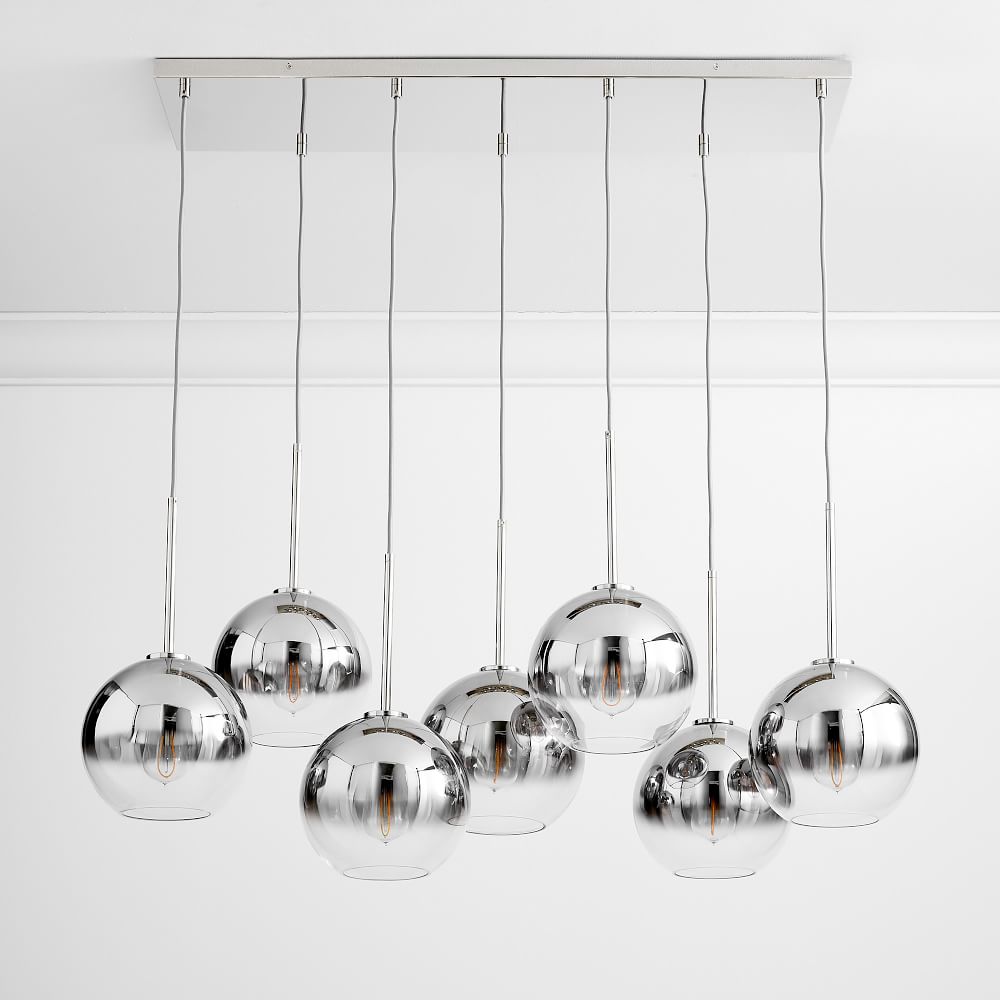 Sculptural Glass 7 Light Globe Chandelier