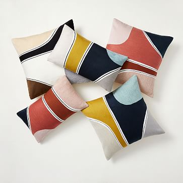 Crewel Outlined Shapes Pillow Cover | West Elm