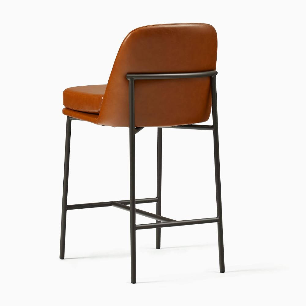 Jack Metal Frame Vegan Leather Bar & Counter Stools West Elm