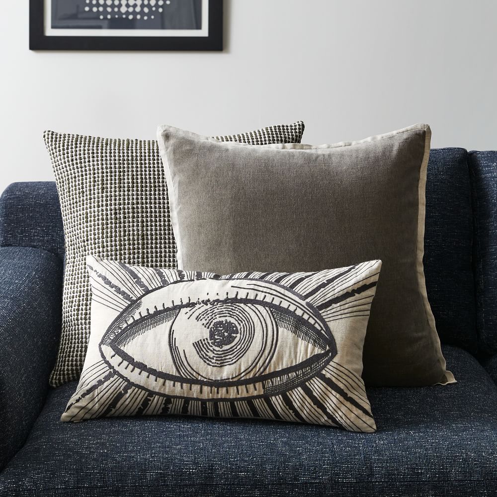 Embroidered Eye Pillow Cover West Elm